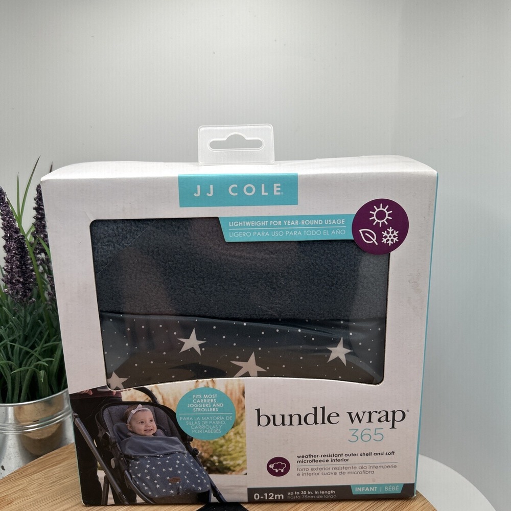 JJ Cole Baby Bundle 365 Car Seat Cover & Stroller Accessory  Comfort Stars Light